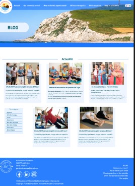 Dernière page du prototype dans la version terminer cette page contient un blog ces informations sont modifiables depuis un panneau d’administration privé et sécurisé.